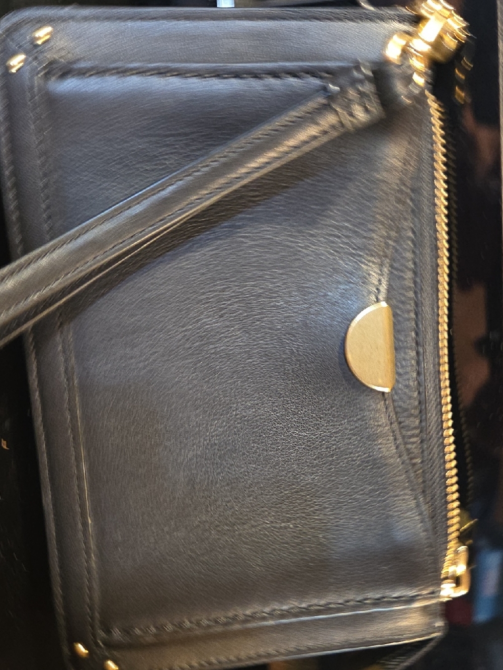 Coach Black Leather Crossbody with Gold Hardware